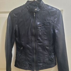 Milwaukee Leather Vintage  Women's Black Zipper Front Motorcycle Casual EXTRA SM